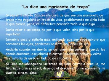 LO DICE UNA MARIONETA DE TRAPO