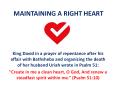 MAINTAINING A RIGHT HEART PowerPoint PPT Presentation