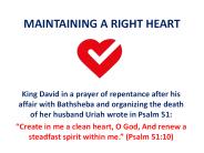 MAINTAINING A RIGHT HEART