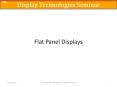 Flat Panel Displays PowerPoint PPT Presentation