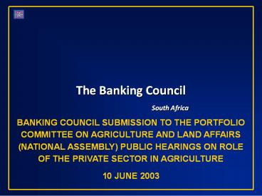 The Banking Council South Africa
