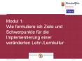 Modul 1: Wie formuliere ich Ziele und Schwerpunkte f PowerPoint PPT Presentation