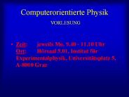 Computerorientierte Physik VORLESUNG