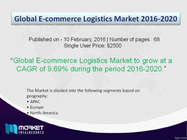 Revenue Analysis – Global E-commerce Logistics Market