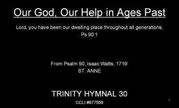 Our God, Our Help in Ages Past