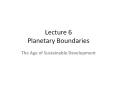 Lecture 6 Planetary Boundaries PowerPoint PPT Presentation