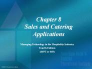 Chapter 8 Sales and Catering Applications