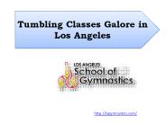 Tumbling Classes Galore in Los Angeles