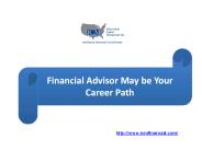 Financial Advisor May be Your Career Path