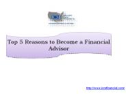 Top 5 Reasons to Become a Financial Advisor