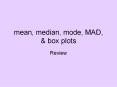 mean, median, mode, MAD, PowerPoint PPT Presentation