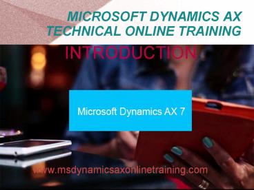 Microsoft Dynamics Ax 7 Technical Online Training in Dubai|USA