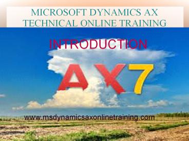 Microsoft Dynamics Ax 7 Technical online training in Hyderabad