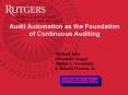 Audit Automation as the Foundation of Continuous Auditing PowerPoint PPT Presentation