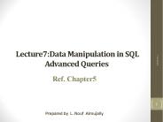 Lecture7:Data Manipulation in SQL Advanced Queries