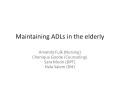 Maintaining ADLs in the elderly PowerPoint PPT Presentation
