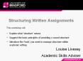 Structuring Written Assignments PowerPoint PPT Presentation