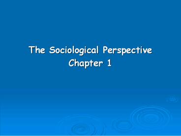 The Sociological Perspective