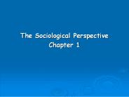 The Sociological Perspective