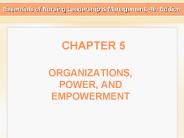 ORGANIZATIONS, POWER, AND EMPOWERMENT