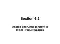Angles and Orthogonality in Inner Product Spaces PowerPoint PPT Presentation