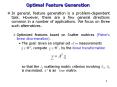 Optimal Feature Generation PowerPoint PPT Presentation