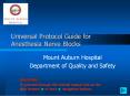 Universal Protocol Guide for Anesthesia Nerve Blocks PowerPoint PPT Presentation