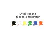 Critical Thinking: de Bono