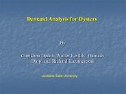 Demand Analysis for Oysters
