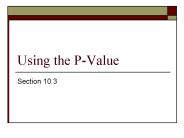 Using the P-Value