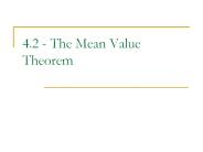 4.2 - The Mean Value Theorem