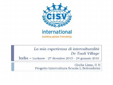 La mia esperienza di interculturalit