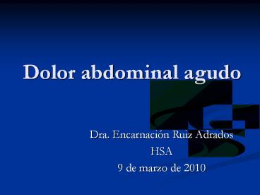 Dolor abdominal agudo