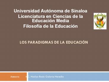LOS PARADIGMAS DE LA EDUCACI