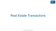 Real Estate Transactions