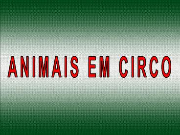 ANIMAIS EM CIRCO