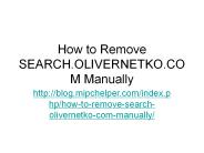 How to Remove SEARCH.OLIVERNETKO.COM Manually