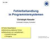 Fehlerbehandlung in Programmiersystemen