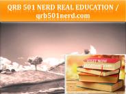 QRB 501 NERD Real Education / qrb501nerd.com