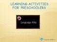 Language Art For Preschoolers PowerPoint PPT Presentation