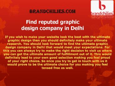 Find reputed graphic design company in Delhi