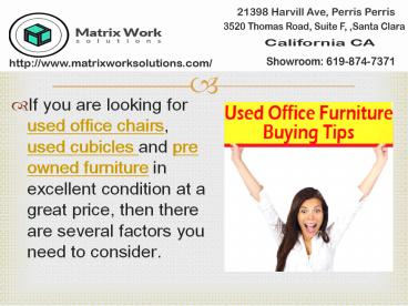 Used Office Chairs And Used Cubicles Buying Tips