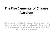 The Five Elements  of Chinese Astrology