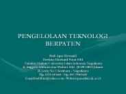 PENGELOLAAN TEKNOLOGI BERPATEN