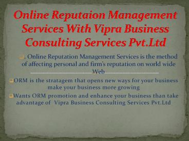 Grow Your Business With Online Reputation Management Services in India