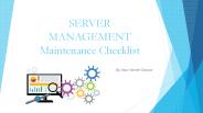 Server Maintenance Tips, Server Maintenance Checklist