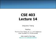 CSE 403 Lecture 14