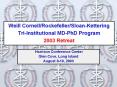 Weill Cornell/Rockefeller/Sloan-Kettering Tri-Institutional MD-PhD Program 2003 Retreat PowerPoint PPT Presentation