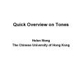Quick Overview on Tones PowerPoint PPT Presentation