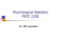 Psychological Statistics PSYC 2330